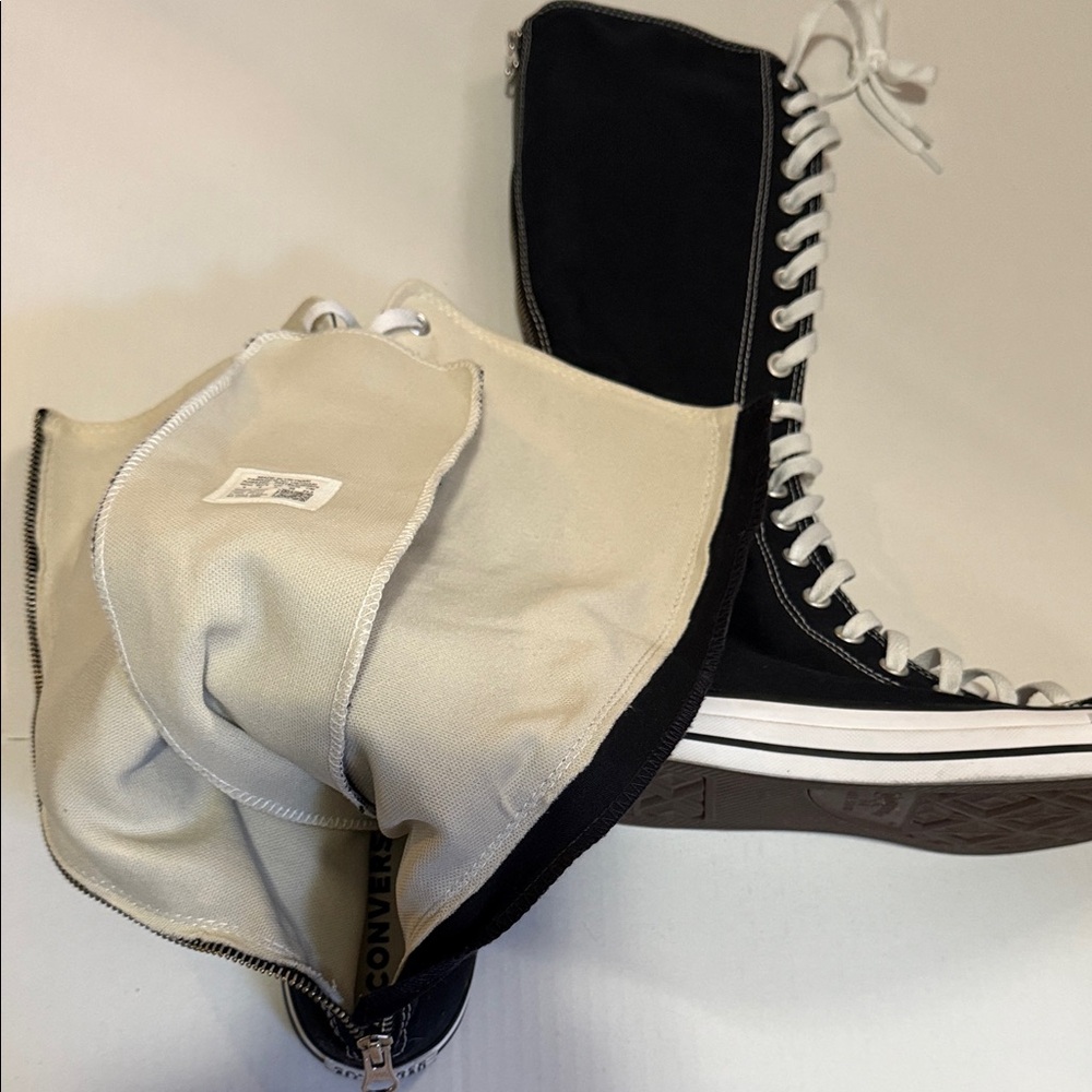 Converse Women's Black Lace-Up Knee-High Boots - Picture 3 of 9